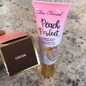 Too Faced Peach Perfect Foundation in Cocoa